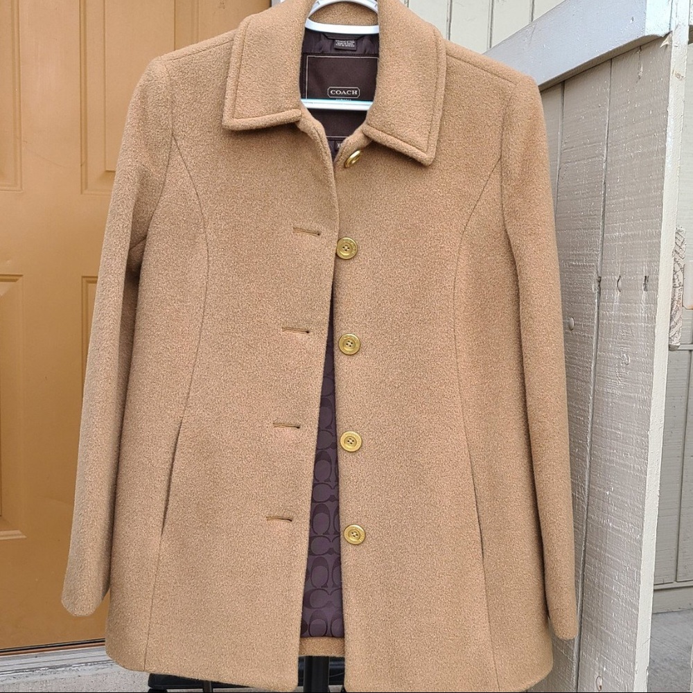 Coach Wool Coat With Monogram Lining